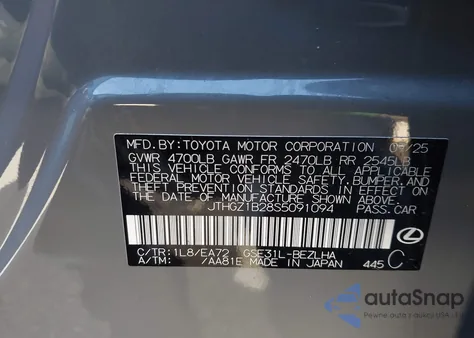 2025 Lexus Is 350 F Sport z USA, uszkodzony, nr VIN JTHGZ1B28S5091094